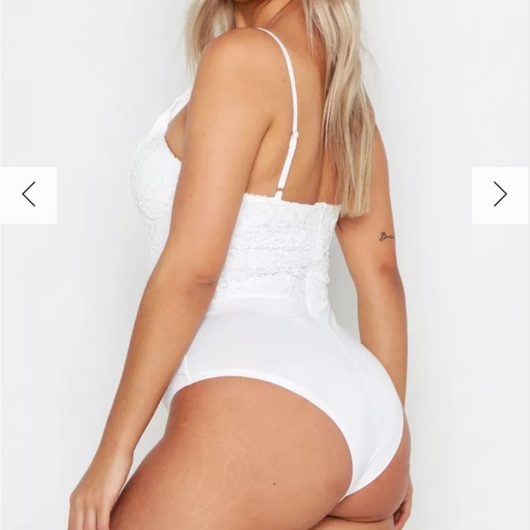 Boohoo WhitePlus Premium Lace Bodysuit - Picture 2 of 10